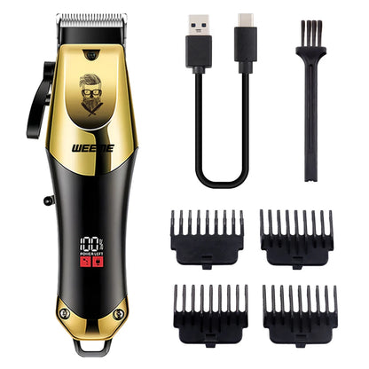 R.E.D. Shopping T9 Vintage men's electric hair clipper with rechargeable beard and nose trimmer kit, black and silver design.