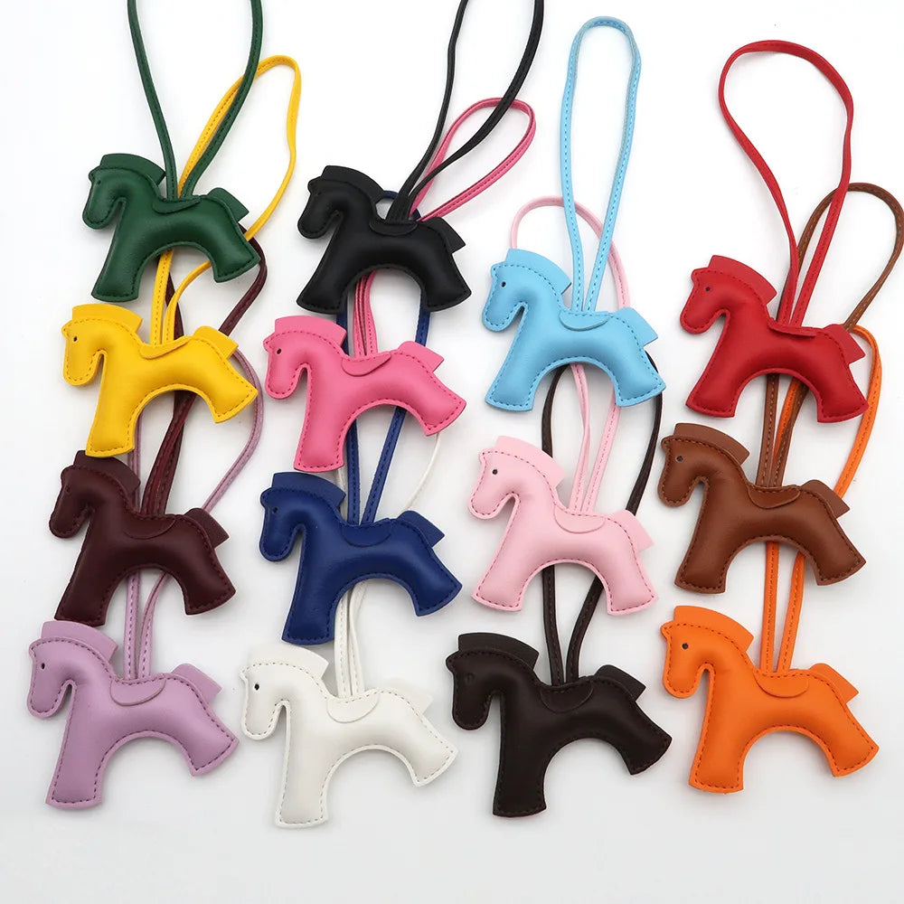 Pony Bag Charm | PU Leather Luggage & Car Pendant | Travel Accessory