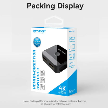 Vention HDMI 2.0 Splitter Switch | 2-in-1 Bi-Directional | 4K@60Hz | 18Gbps | PS5 Xbox Laptop