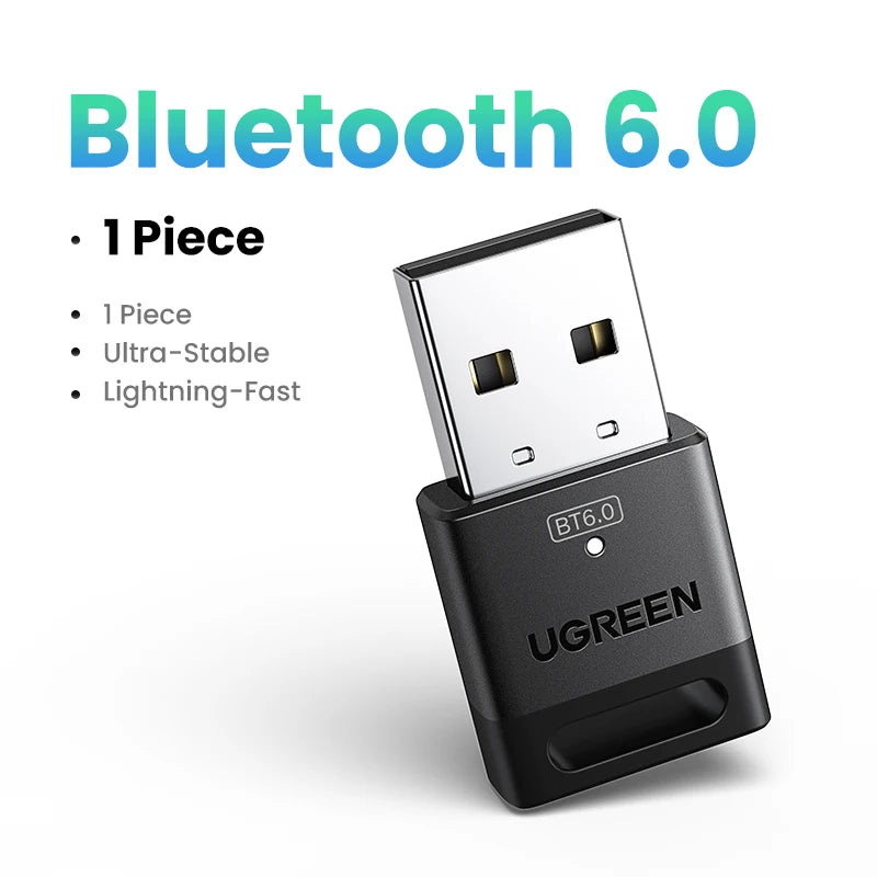 UGREEN USB Bluetooth Adapter 6.0 / 5.4 | Dongle for PC, Keyboard, Mouse, Headphones