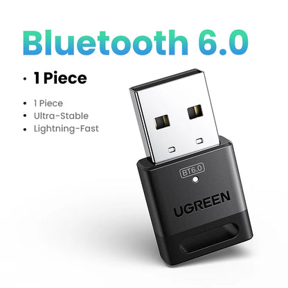 UGREEN USB Bluetooth Adapter 6.0 / 5.4 | Dongle for PC, Keyboard, Mouse, Headphones