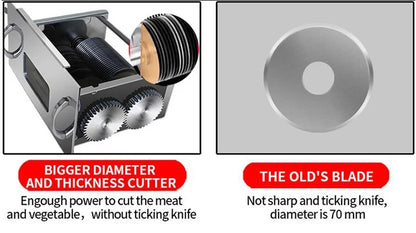 850W Commercial Meat Cube Cutter & Slicer Machine – Adjustable Cut Size, Fresh Meat Dicer