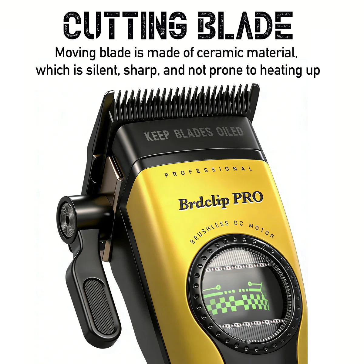 BRDCLIP 898C Professional Hair Clipper – 8000 RPM, DLC Blade, 160min Runtime, Barber & Home Use