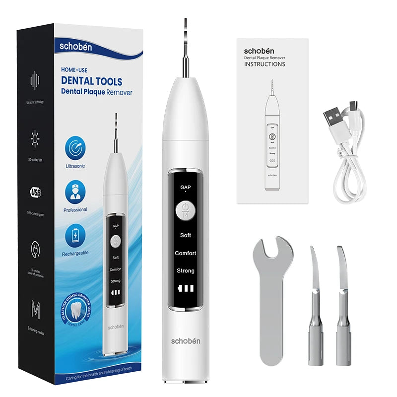 Schoben Ultrasonic Dental Scaler | Tartar & Plaque Remover | Electric Tooth Stone Cleaner