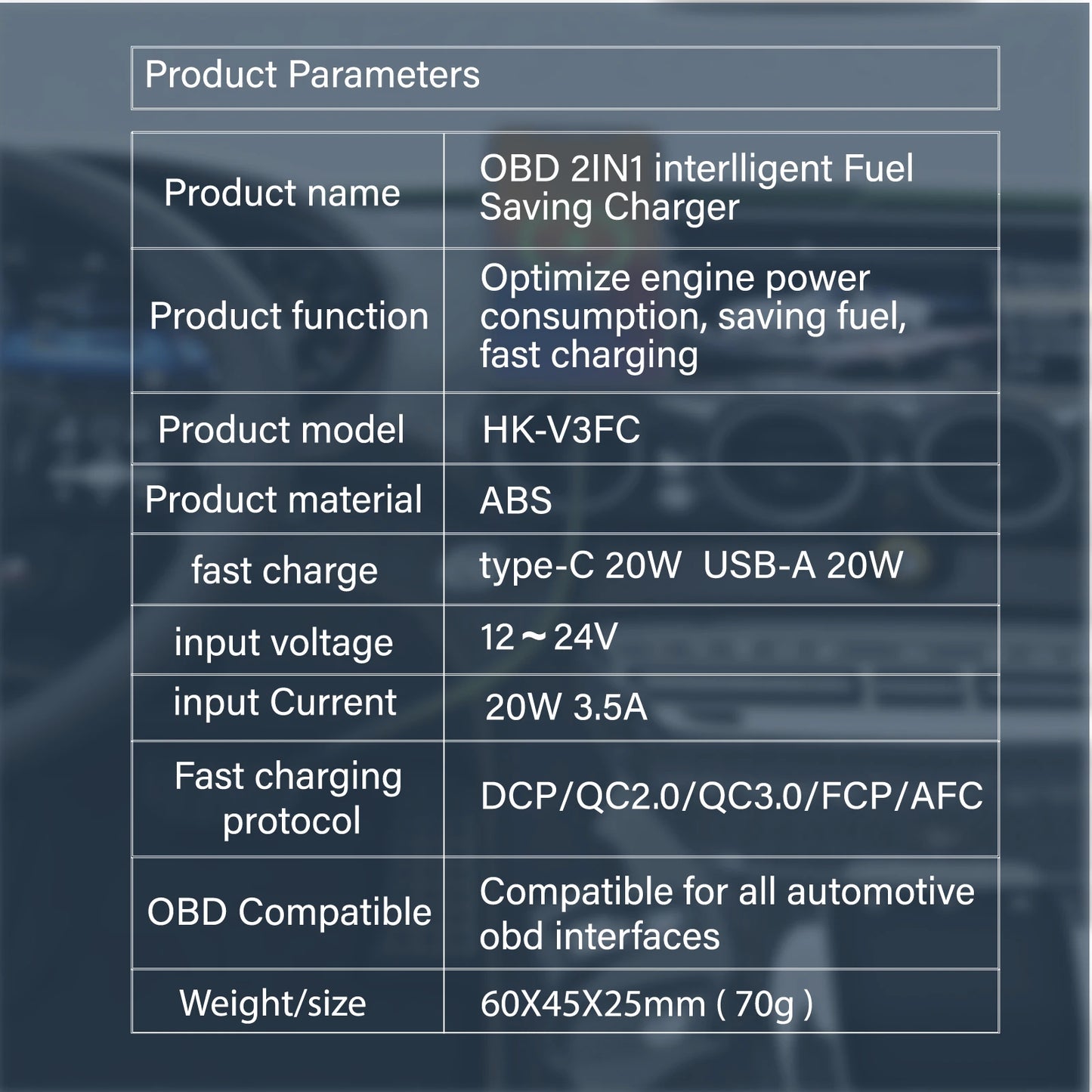 OBD2 Fuel Saving Chip Tuning Box | 2-in-1 Fast Charger & Power Booster for Petrol & Diesel Cars
