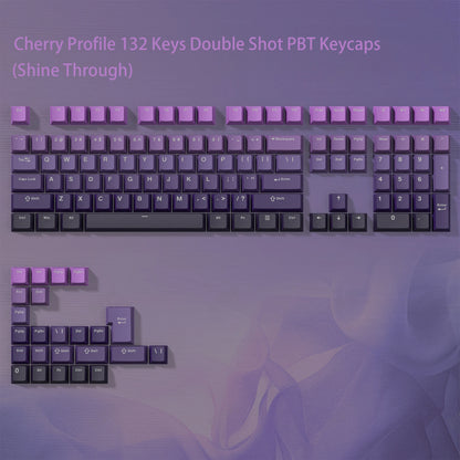 140-Key Cherry Profile Shine-Through RGB PBT Double Shot Keycaps for Cherry/Gateron MX Switches