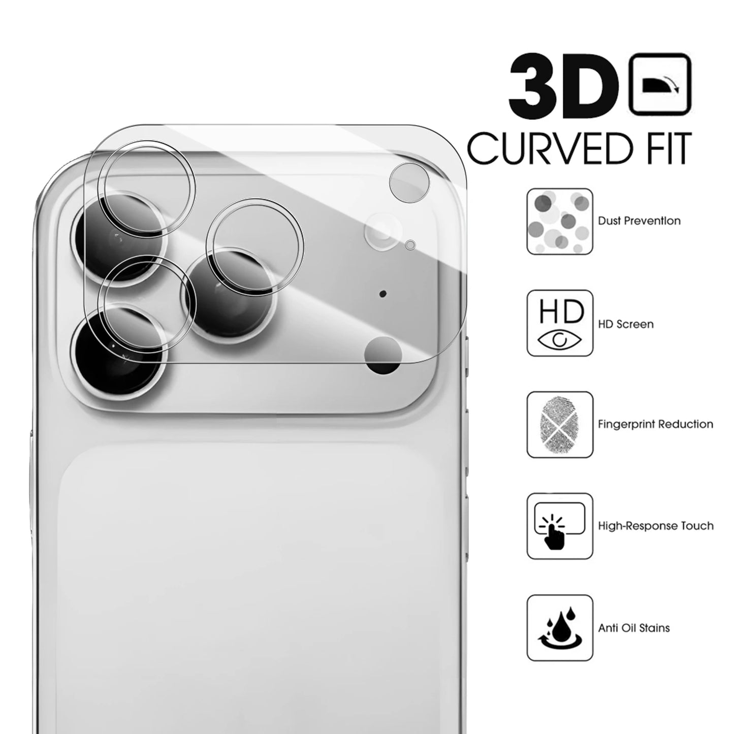Camera Lens Tempered Glass for iPhone 17 Pro Max / 17 Air | Full Coverage Anti-Scratch Lens Protector (1-5 Sets)