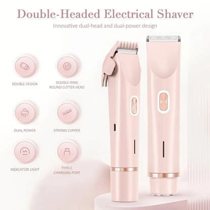 Women's Electric Hair Remover | Double Head Shaver, Private Area Trimmer, Valentine's & Christmas Gift