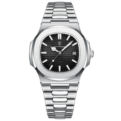 POEDAGAR Men's Luxury Sport Watch – Square Dial, Waterproof, Luminous, Date, Quartz
