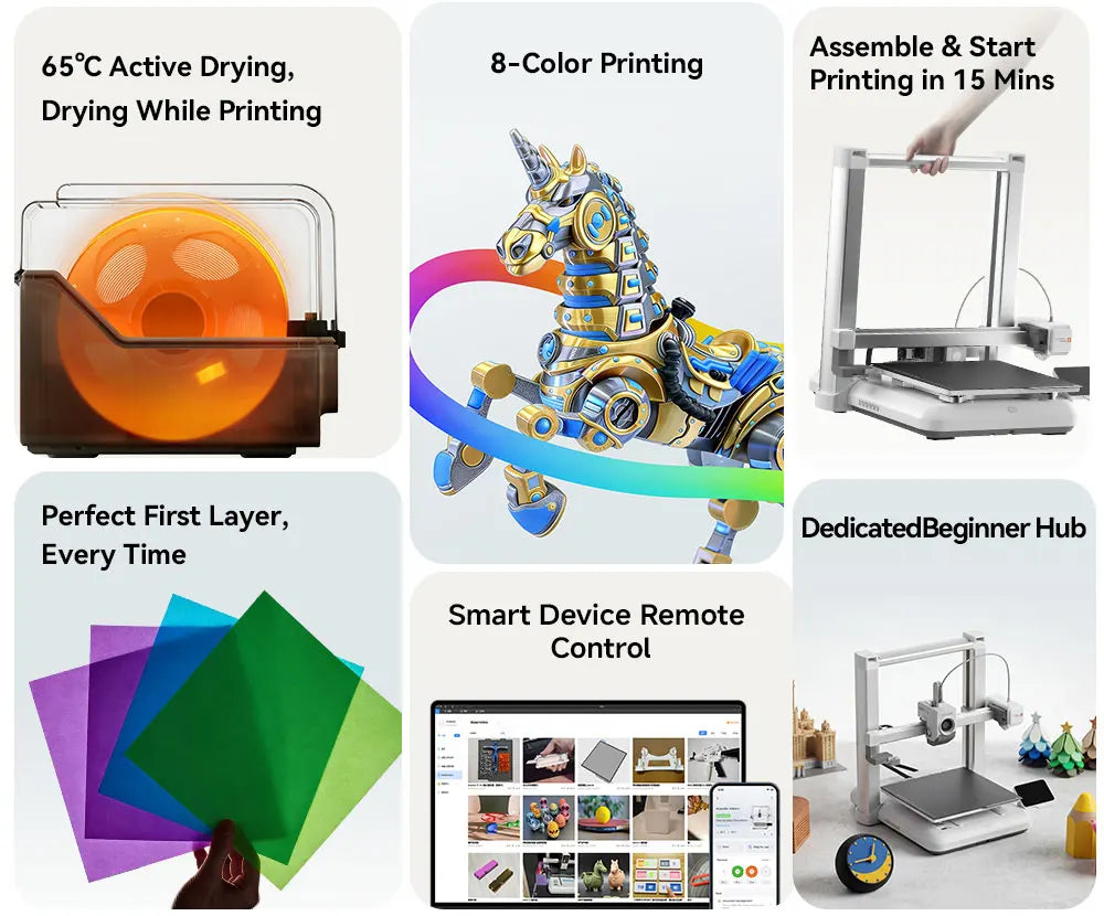 ANYCUBIC Kobra 4 Combo 3D Printer – 8-Color, 600mm/s, ACE 2 Pro