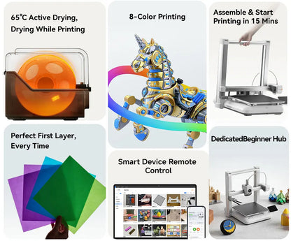 ANYCUBIC Kobra 4 Combo 3D Printer – 8-Color, 600mm/s, ACE 2 Pro