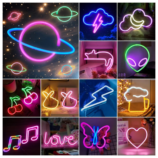 LED Neon Sign – USB/Battery Powered, Customizable, Bar & Bedroom Wall Decor