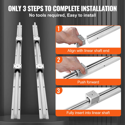 SBR Linear Guide Rails 800–2200mm with UU Bearing Blocks (2+4 Set)