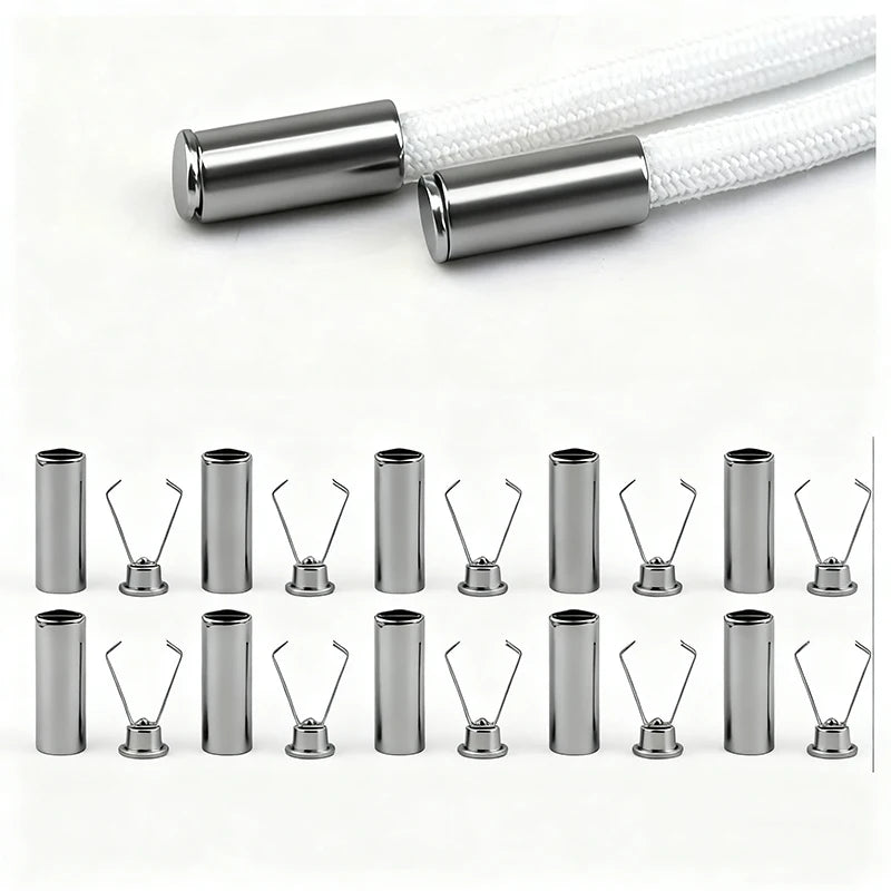 Heavy Duty Metal Cord Locks 10-Pack | Adjustable Clips for Shoelaces, Bags & Hoodies