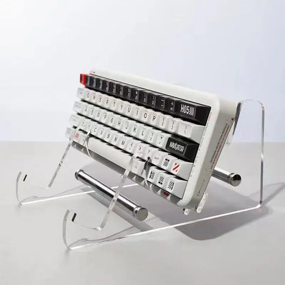 Transparent Acrylic Keyboard Display Stand – Layered Rack Holder for Mechanical Keyboards