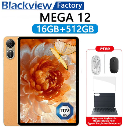 Blackview MEGA 12 5G Tablet – 12.2" 2.4K 120Hz, Dimensity 7200, 50MP, 10000mAh, Android 16