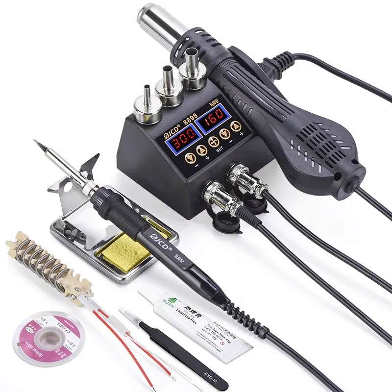 2-in-1 750W Soldering & Rework Station – LCD Digital Display