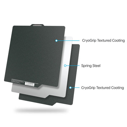 BIQU Panda CryoGrip Build Plate 256x256mm – Spring Steel, Textured, for Bambu Lab P1 & X1