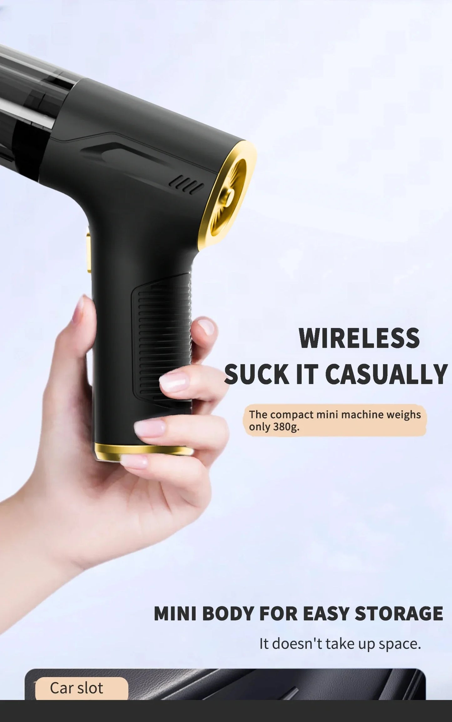 CENRR 98000Pa Cordless Car Vacuum Cleaner – Handheld, Wireless, Powerful Suction with Air Gun