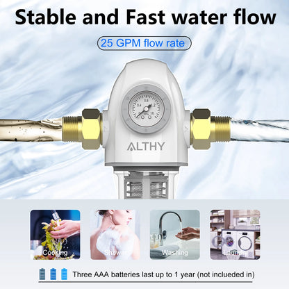 ALTHY PRE-AUTO2 Whole House Backwash Prefilter – Auto Self-Cleaning Sediment Filter