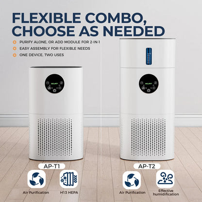 2-in-1 Air Purifier with Humidifier – H13 True HEPA Filter, for Allergies, Pets, Smokers, Bedroom Use