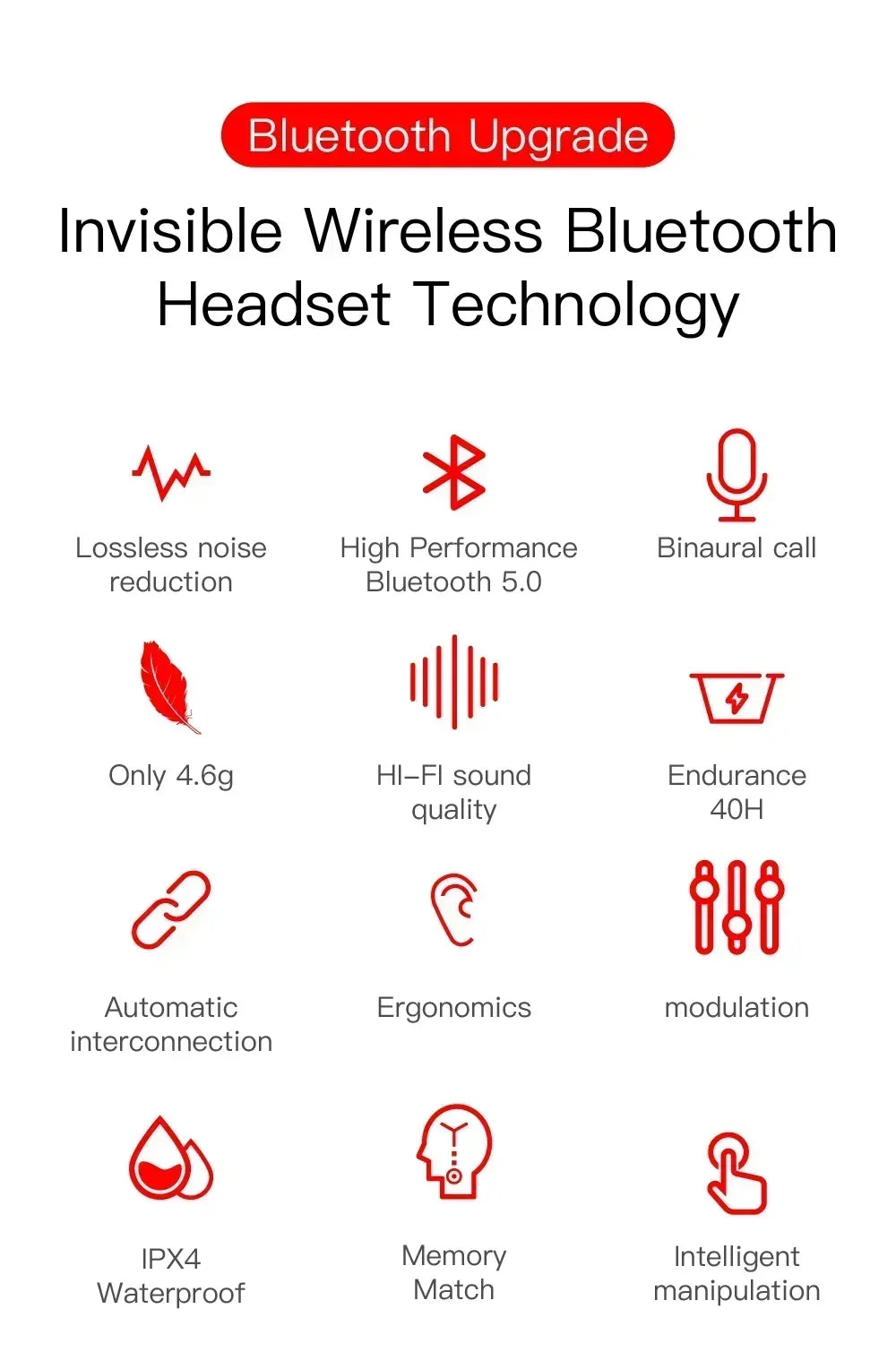 E6S TWS Wireless Bluetooth Earphones - Noise Cancelling with Microphone