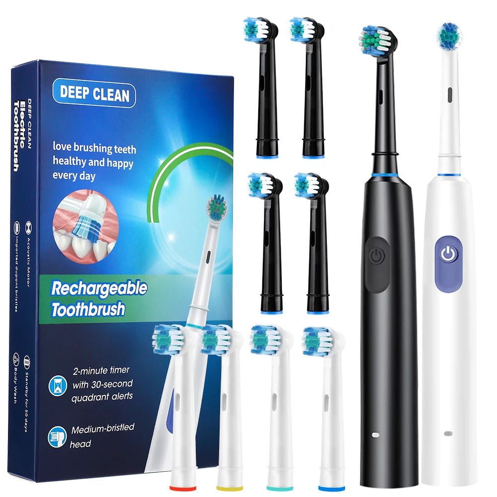Sonic Rechargeable Electric Toothbrush – 5 Modes, 4 Brush Heads, Waterproof