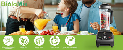 BioloMix 3HP Professional Blender BL-1800 | 2200W | 2L Jug | EU 220V
