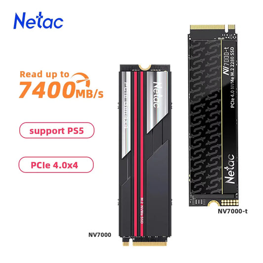 Netac NVMe SSD M.2 2280 PCIe 4.0 | 7400MB/s | 1TB / 2TB / 4TB | For PS5, Laptop & PC