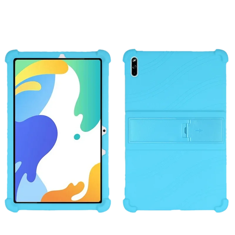 Shockproof silicone tablet case for HUAWEI MatePad 10.4 inch, featuring stand cover and protective design.