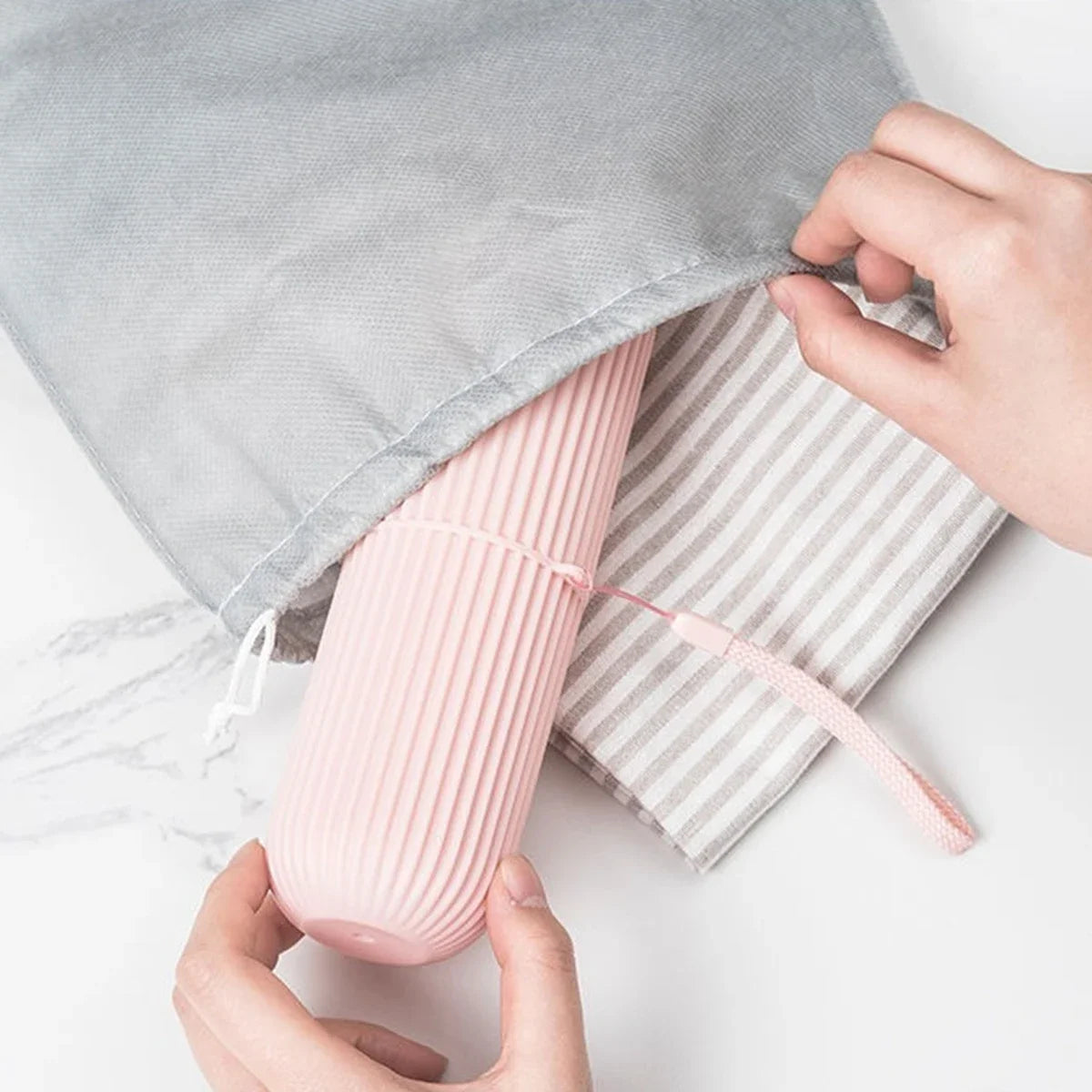 Portable Toothbrush & Toothpaste Holder Case – Travel & Camping Storage Box