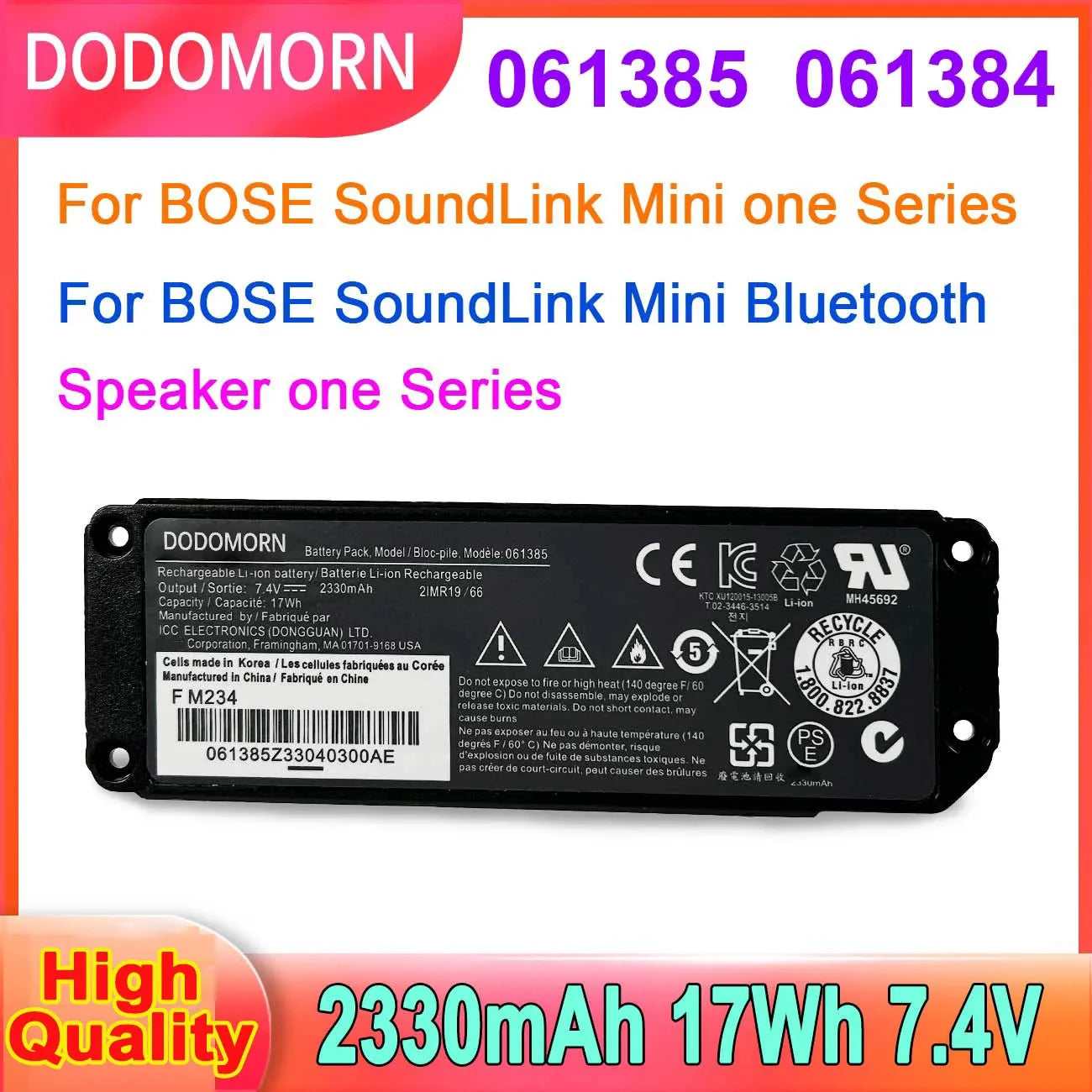 BOSE SoundLink Mini Replacement Battery 7.4V 2330mAh