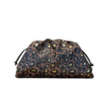Ruched Snake Pattern Dumpling Shoulder Bag