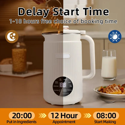 8-in-1 Automatic Nut Milk Machine & Coffee Maker – 40oz, Self-Cleaning, Delay Start, Keep Warm