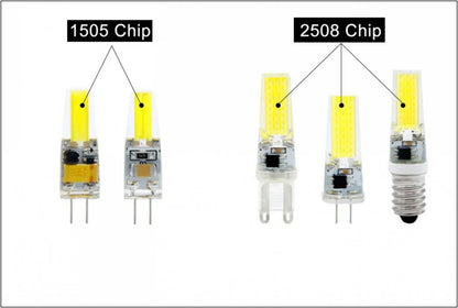 10pcs G4 / G9 / E14 LED COB Bulbs – Dimmable 6W 9W, 12V/220V, Halogen Replacement