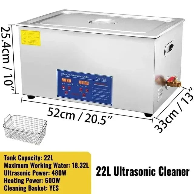 Ultrasonic Cleaner 1.3L–30L 40kHz 220V EU Plug – Portable Ultrasound Bath Washer