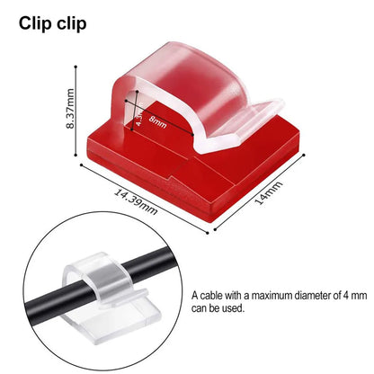 Cable Organizer Clips | Adhesive Wire Winder & USB Cable Management for Desk, Home & Office (10/20/50pcs)