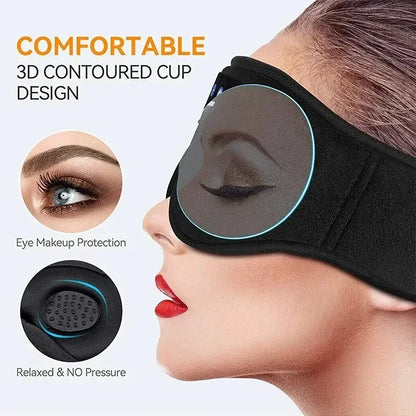 3D Eye Mask Bluetooth 5.0 Sleep Headphones – Built-in HD Speaker for Travel & Sleep