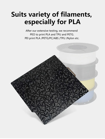 PEI / PEO Magnetic Build Plate – Double-Sided | Bambu Lab, Ender 3, Anycubic | 180–350mm