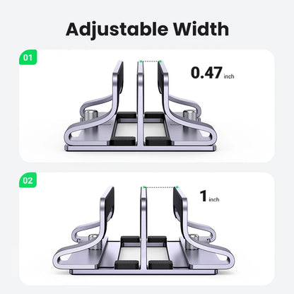 UGREEN Vertical Laptop Stand – Aluminum, Foldable, 1/2/3 Slots for MacBook Air, Pro & Tablets