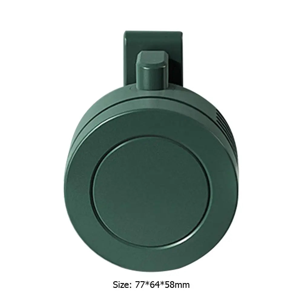Leafless Mini Clip Fan – USB Neck & Waist Cooling Fan, 3 Speeds (Green)