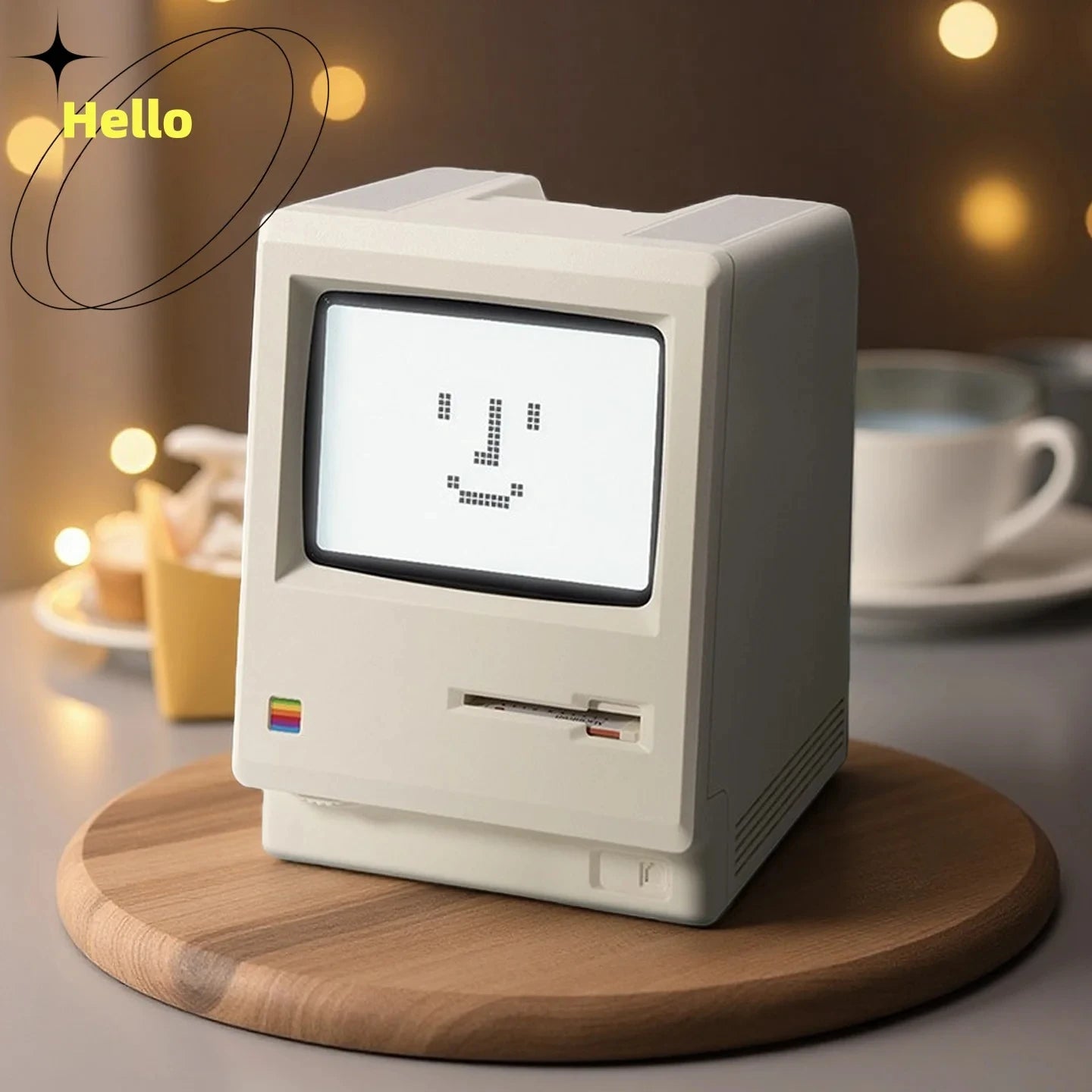 Retro Macintosh Alarm Clock – Classic Desktop Ornament with Digital Clock Design