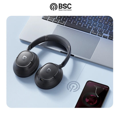 Baseus EH10 NC ANC Wireless Headphones – 45dB Hybrid Noise Cancelling, LDAC, Bluetooth 6.0, 80Hrs