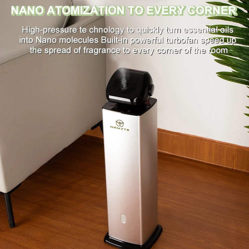 NAMSTE Smart Aroma Diffuser 500ml – 5000m³ Coverage, Bluetooth, Remote Control | Silver/Black