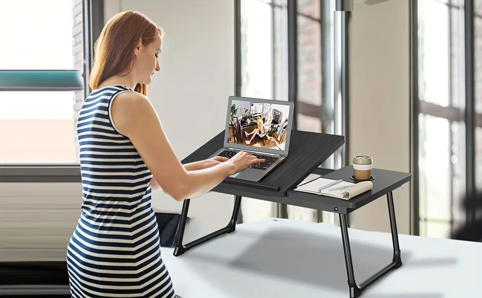 Foldable Laptop & Dining Tray Table – Adjustable Bed & Sofa Notebook Stand