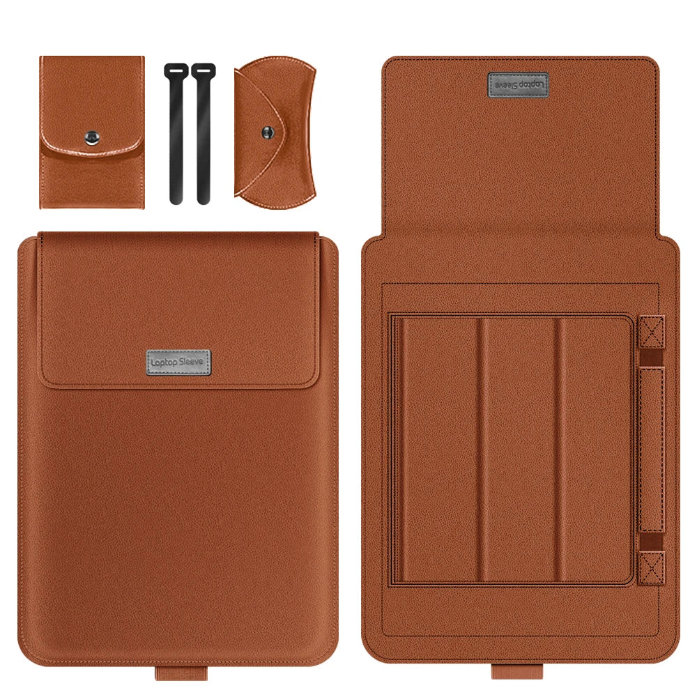 Laptop Sleeve Bag for MacBook Air 13 M4/M3/M2/M1, Pro 13/14/16, Huawei, ASUS, Dell – 11–16", PU Leather