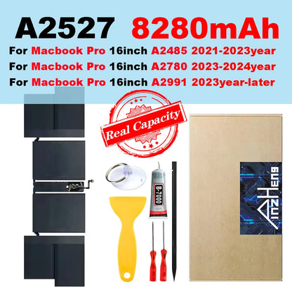 MacBook Replacement Battery – Air 13 M1/M2/M3, Pro 14/15/16, A2337 A1932 A2179 A2681 A2141 A2442 A2485
