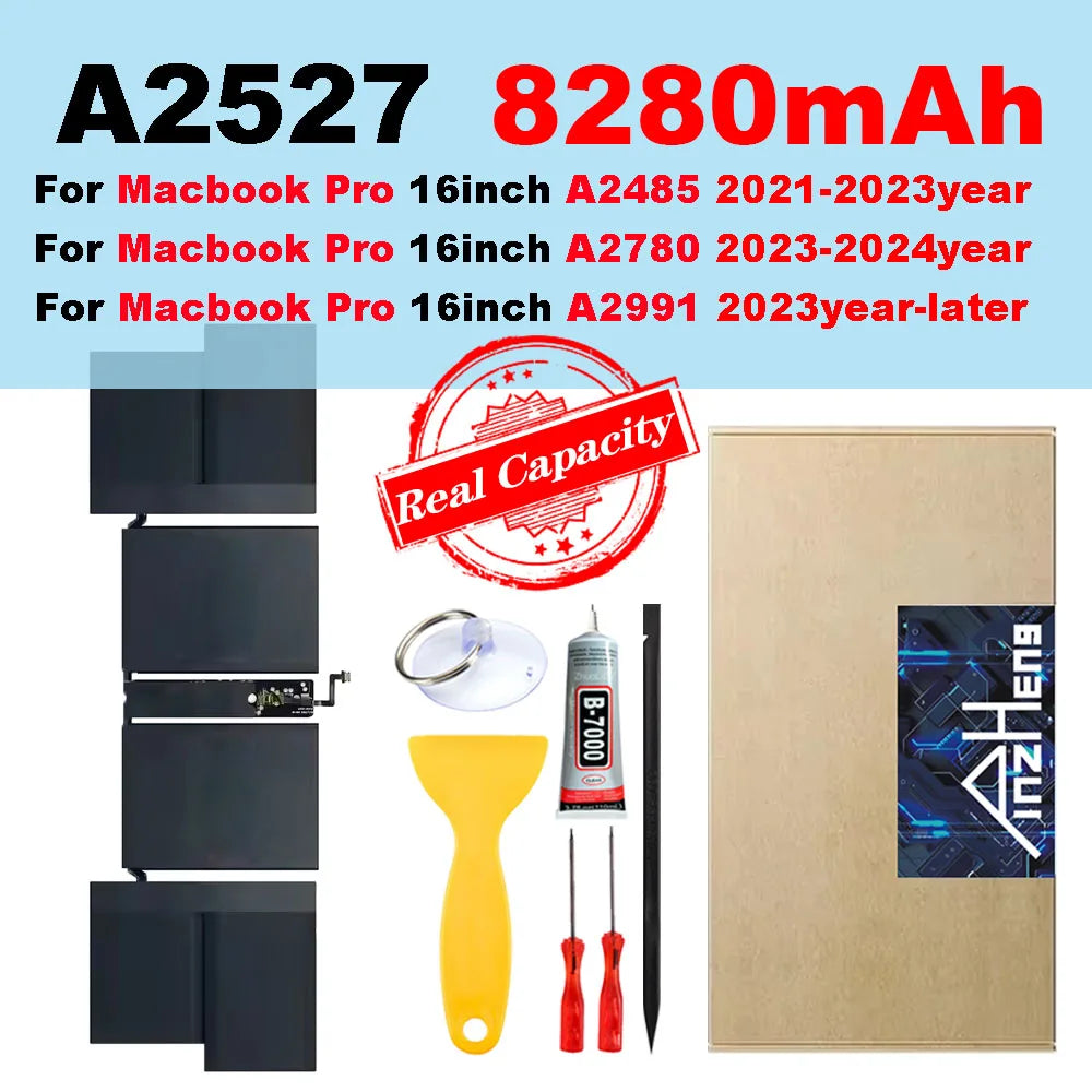 PINZHENG MacBook Battery Replacement — Air 13"/15", Pro 14"/16" (A1932–A2992)