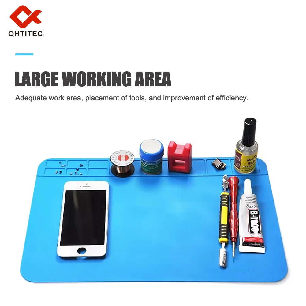 Silicone Soldering Work Mat – Heat Resistant 932°F Anti-Static Magnetic Repair Mat