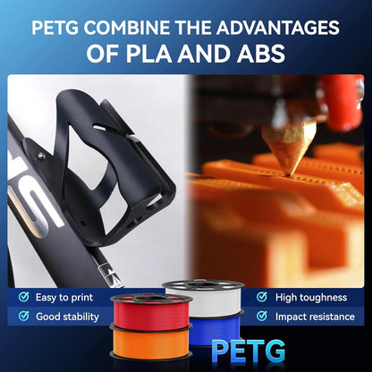 JAYO PETG/High Speed Matte PETG 3D Printing Filament 1.75MM Mix-Colors & No bubbles &Non-toxic For 3D Printer & Pen 3Rolls